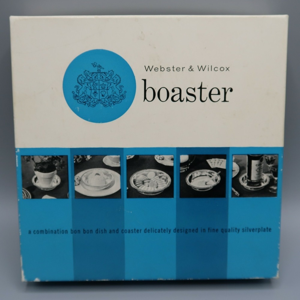 Webster & Wilcox vintage 1960s Silverplate Boaster Bowl in box Silverplate Dish